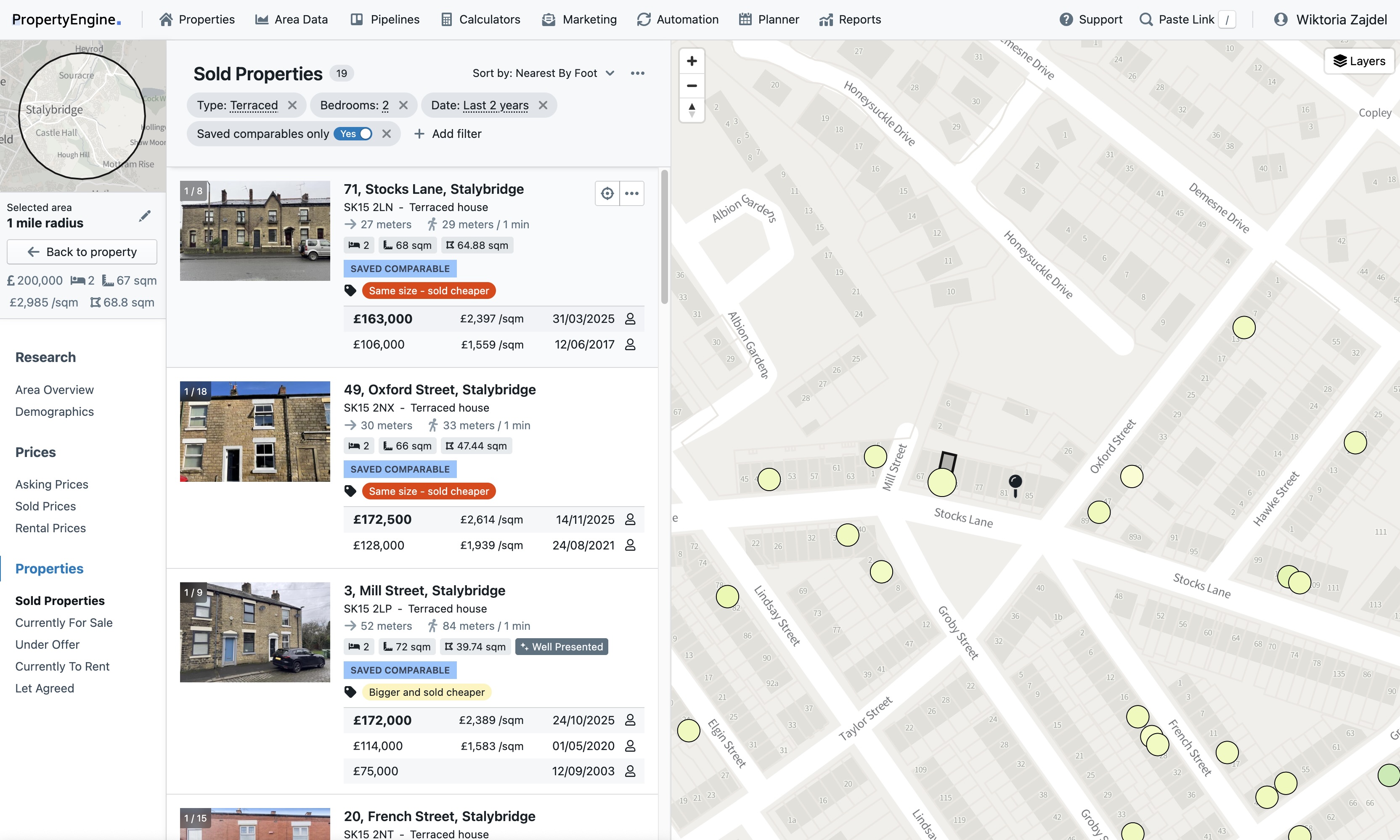 Save comparables and add labels