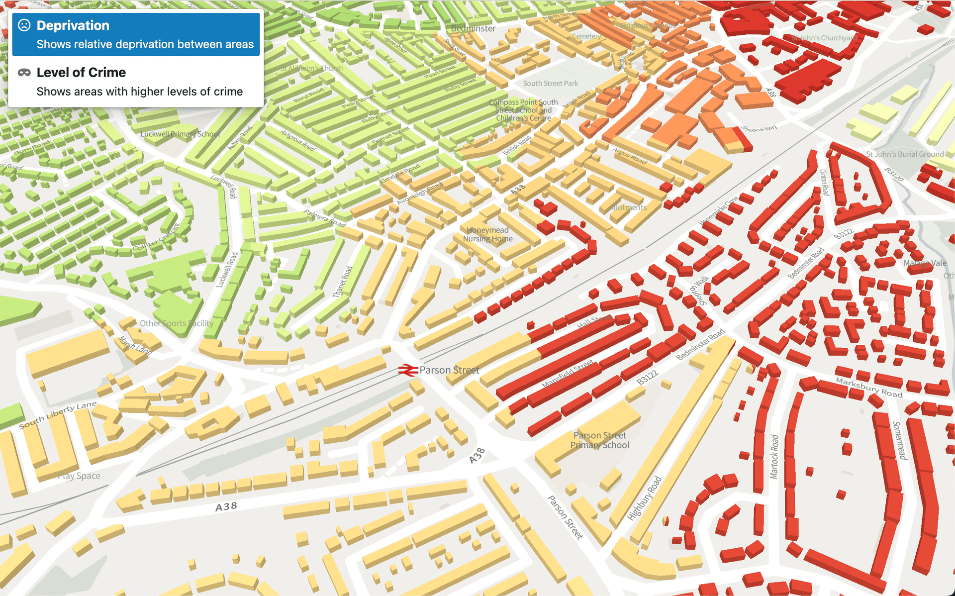 Deprivation map screenshot